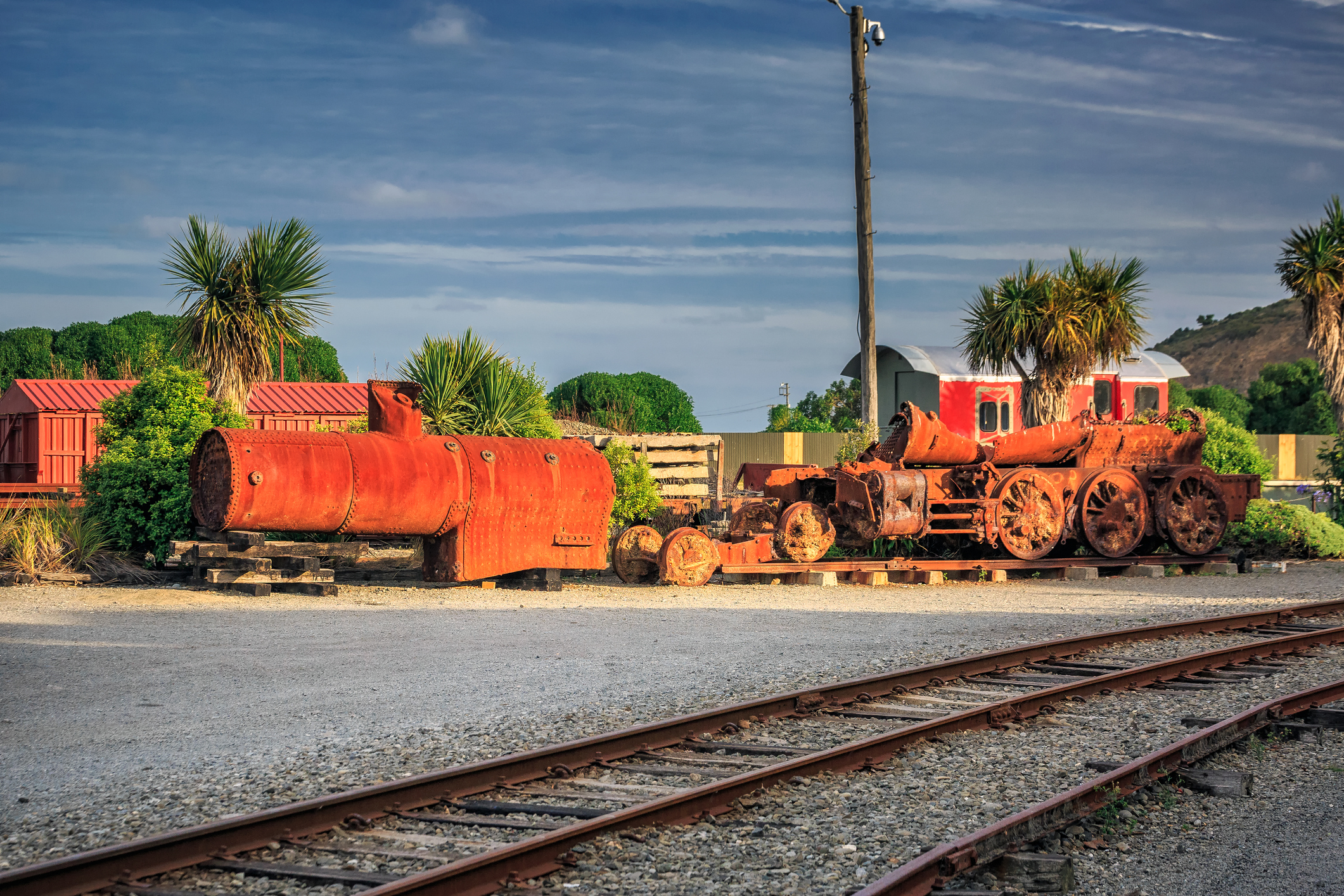 Old steam train at Oamaru in the South Island of New Zealand. Omaru is home to the steam punk.